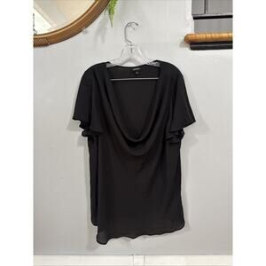 Torrid Cowl Neck Black Blouse Size 1 Nostalgia Minimalist 90’s Sophisticated